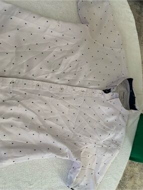 Men's Short-Sleeve Button-Up Shirt in Light Pink with Navy Micro Print